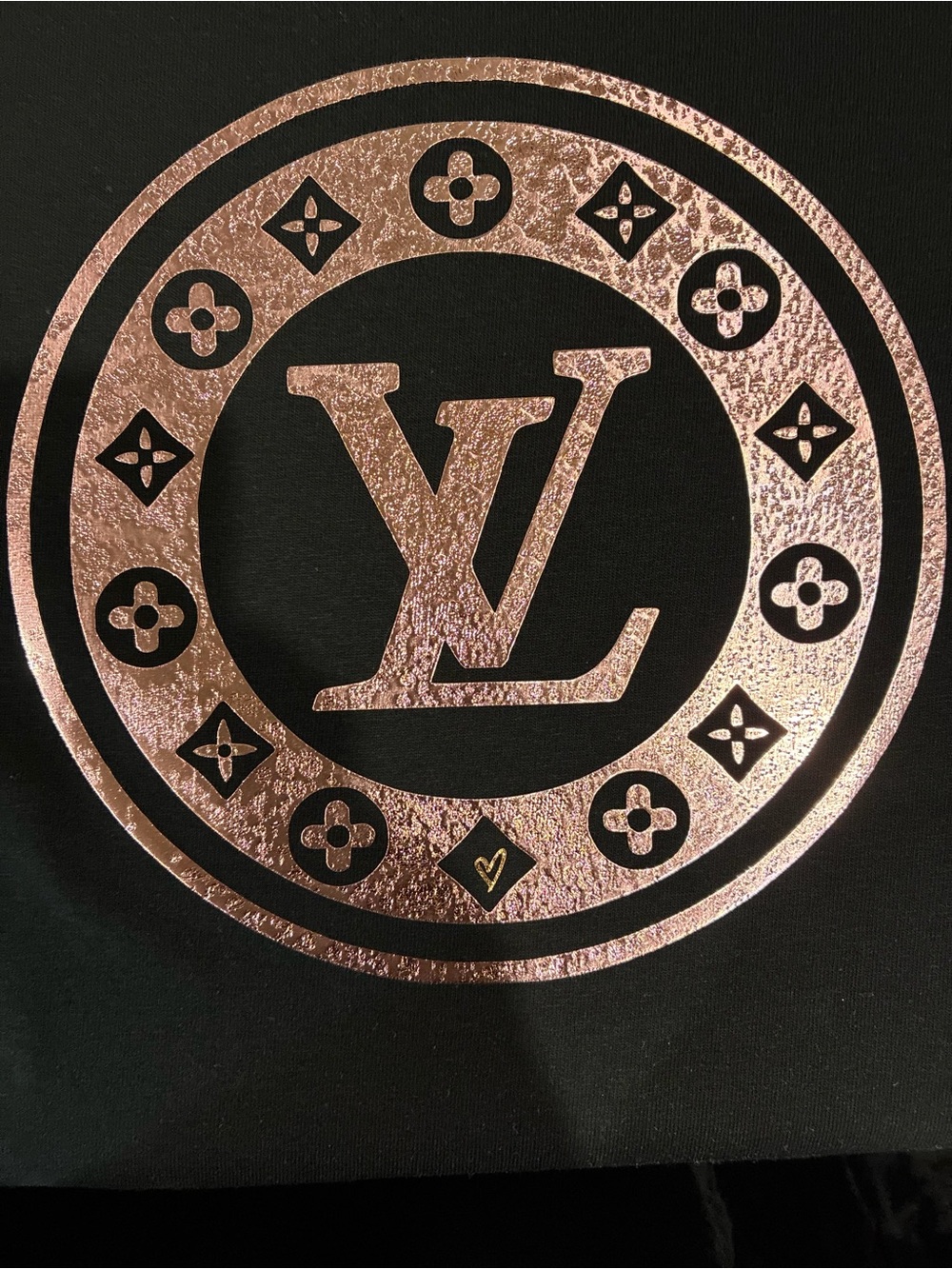 Black Tee with Rose Gold Logo